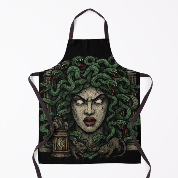 Item preview, Medusa Gorgon Stone Statue | Neo-Traditional Tattoo Art designed and sold by uNORTHODOX72.