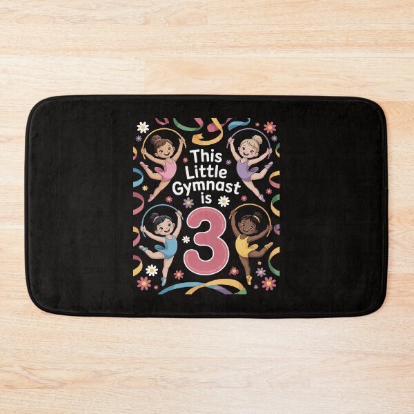 Item preview, 3 Year Old Gymnast 3rd Birthday Girl Tumbling Gymnastics designed and sold by silladive.
