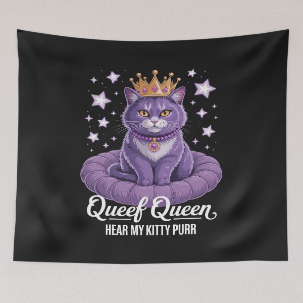Item preview, Funny Queef Queen Cat Inappropriate Dirty Adult Humor Jokes designed and sold by itsnothatweird.