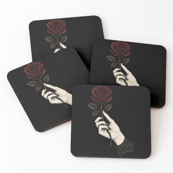 Item preview, Gothic Hand with Bleeding Rose – Dark Romantic Aesthetic – Vintage Floral Art designed and sold by Mouraludia.