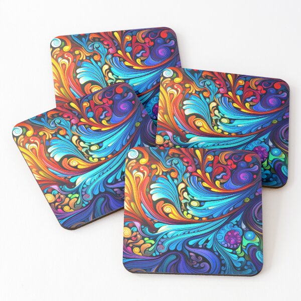 Item preview, Vibrant Psychedelic Colorful 1960's Fancy Ornate Abstract Swirls  designed and sold by DEC02.
