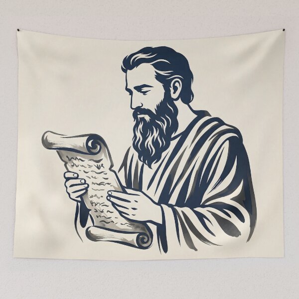 Item preview, Torah Scroll Art – Biblical Scholar Illustration for Faith Decor designed and sold by AbstractAuraArt.