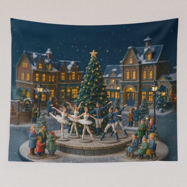 Item preview, Ballet Under the Christmas Tree | Night-Time Christmas Village Miniature Performance designed and sold by Little-Worlds.