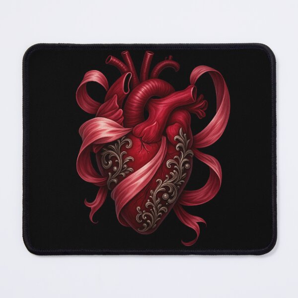 Item preview, Gothic Anatomical Heart with Baroque Filigree & Ribbon – Dark Romantic Aesthetic designed and sold by Mouraludia.