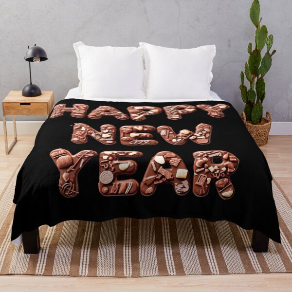 Item preview, Chocolate Happy New Year Typography designed and sold by Khadigadesings.
