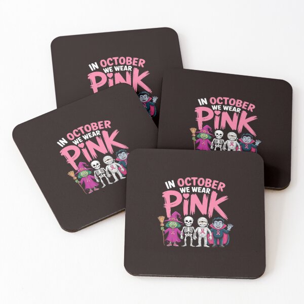 Item preview, October We Wear Pink Witch Skeleton Halloween Breast Cancer designed and sold by hettingerchaim.