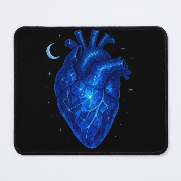 Item preview, Celestial Crystal Heart – Cosmic Blue Anatomical Heart – Starry Galaxy Aesthetic designed and sold by Mouraludia.