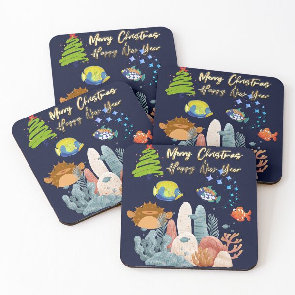 Item preview, Under the Sea Christmas – Cute Ocean Fish Holiday Illustration designed and sold by CHANCHANAI.