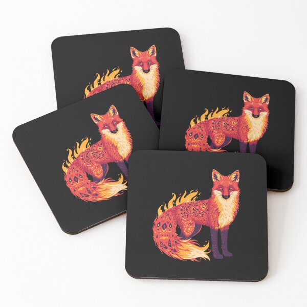 Item preview, Fox ablaze with tribal designs, perfect for spiritual art and fiery projects designed and sold by DigitalGraphic1.