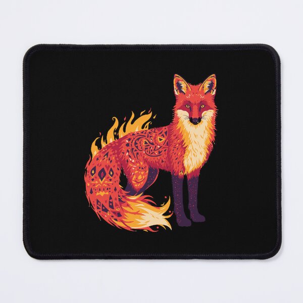 Item preview, Fox ablaze with tribal designs, perfect for spiritual art and fiery projects designed and sold by DigitalGraphic1.