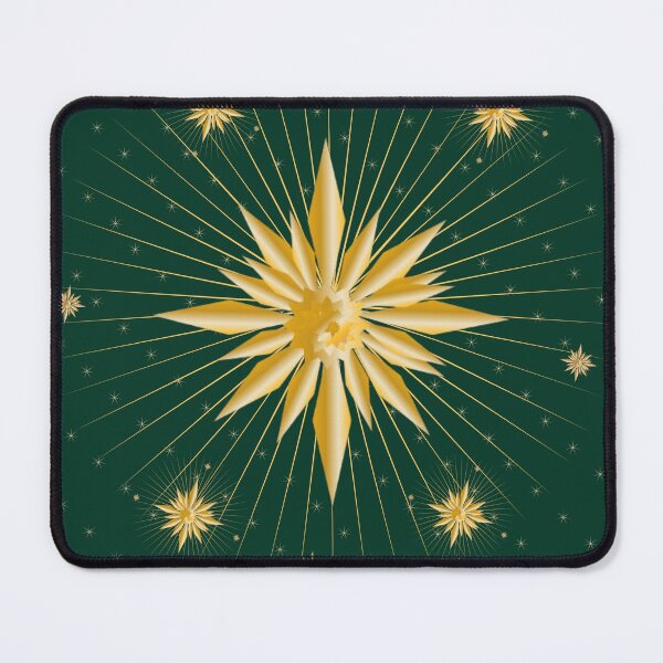 Item preview, Luxury Gold Starburst Christmas Pattern on Deep Green designed and sold by HopeAndHustle.
