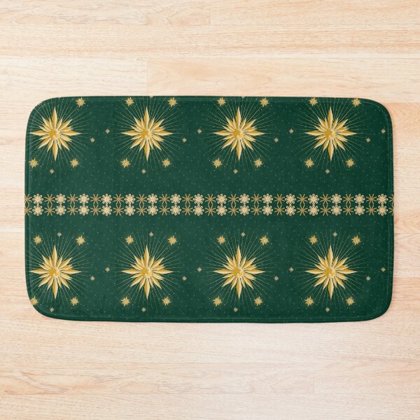 Item preview, Luxury Gold Starburst Christmas Pattern on Deep Green designed and sold by HopeAndHustle.