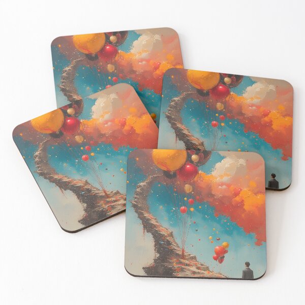 Item preview, Rocky path and floating balloons designed and sold by Mianku | Für das Leben.