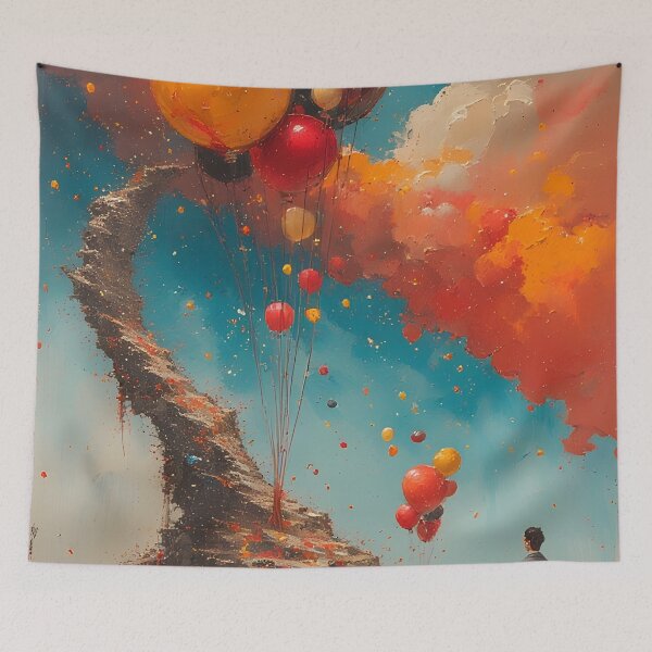 Item preview, Rocky path and floating balloons designed and sold by Mianku | Für das Leben.