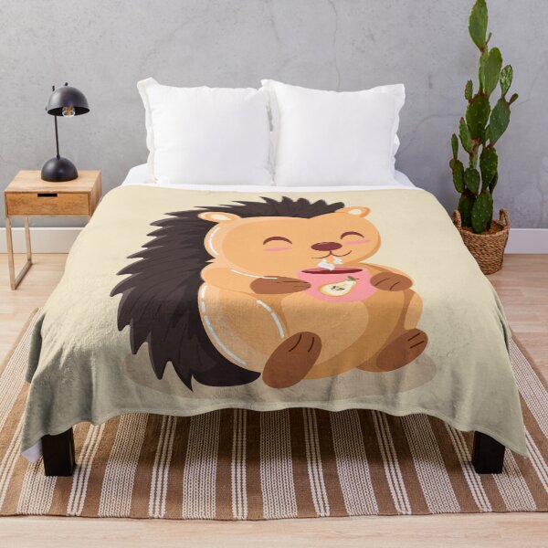 Item preview, Cute Cozy Hedgehog Illustration Holding a Warm Drink designed and sold by Mariia Berezhna.