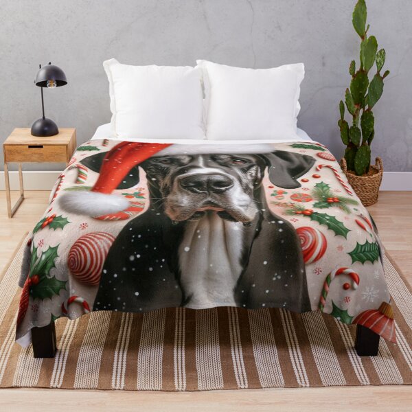 Item preview, Festive Great Dane in Santa Hat designed and sold by Wags & Tails.