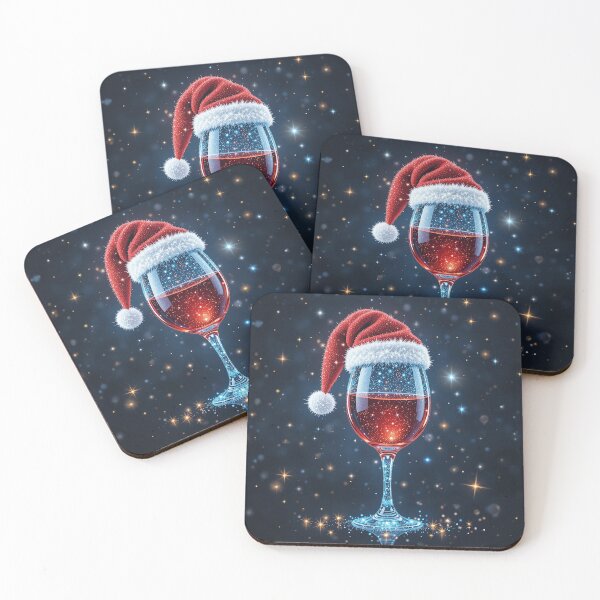 Item preview, Glittering Santa Hat Wine Glass – Sparkling Christmas Holiday Illustration designed and sold by PixelVibe782.