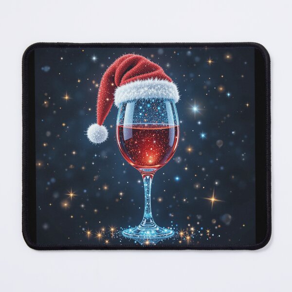 Item preview, Glittering Santa Hat Wine Glass – Sparkling Christmas Holiday Illustration designed and sold by PixelVibe782.
