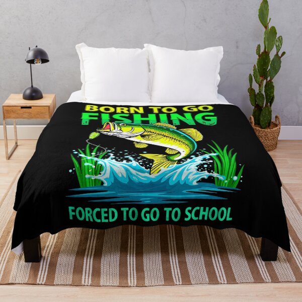 Item preview, Born To Go Fishing Forced To Go School Humor Fish Fan Kids designed and sold by LynneMarisa.