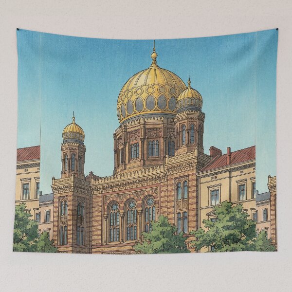 Item preview, New Synagogue of Berlin Japanese Woodblock Print designed and sold by Takeda-art.