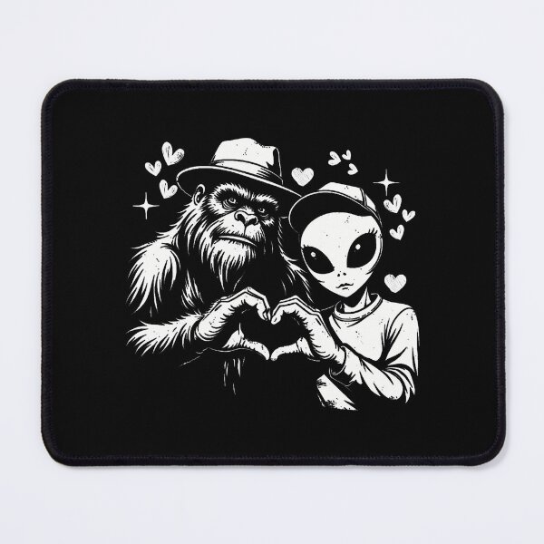 Item preview, Funny Bigfoot And Alien Sasquatch Love Hand Sign designed and sold by DonnieSandra.