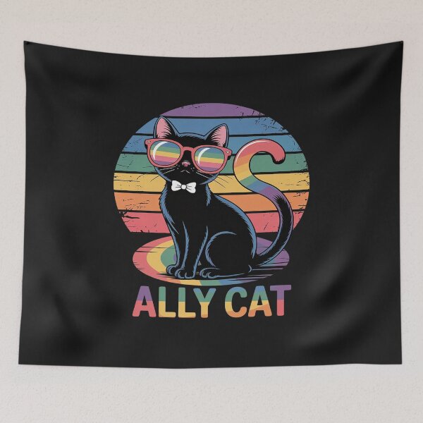Item preview, Gay Pride Month Ally Cat Funny LGBTQ Rainbow Men Women Kids designed and sold by AvagondaMind.