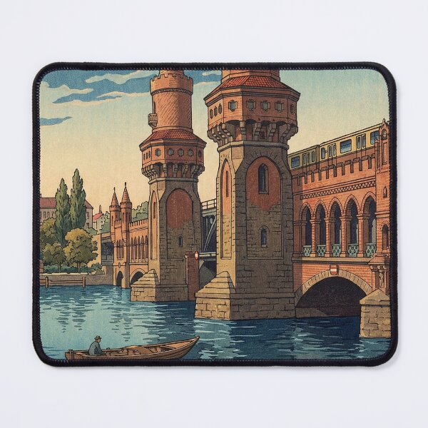 Item preview, Oberbaum Bridge Japanese Woodblock Print designed and sold by Takeda-art.