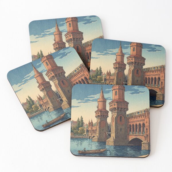 Item preview, Oberbaum Bridge Japanese Woodblock Print designed and sold by Takeda-art.