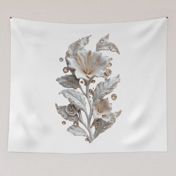 Item preview, A lily branch carved from marble and adorned with precious stones. designed and sold by MadinaFatt.
