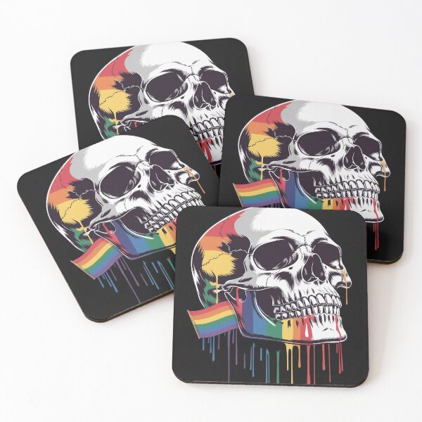 Item preview, Gay Pride Month Skull Skeleton LGBTQ Ally Rainbow Men Women designed and sold by AvagondaMind.