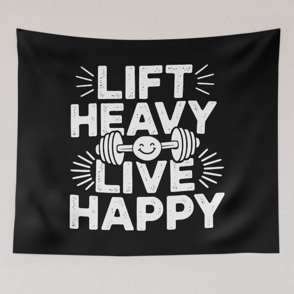 Item preview, Lift Heavy Live Happy Barbell Bodybuilding designed and sold by TaraLiliana.