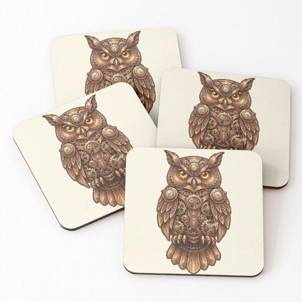 Item preview, Steampunk Owl Clockwork Illustration – Mechanical Gear Design designed and sold by bennasener.