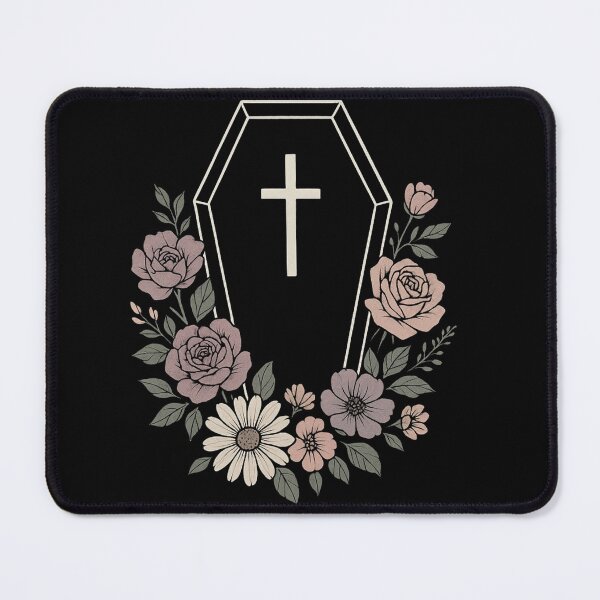 Item preview, Pastel Floral Coffin – Soft Goth Aesthetic – Cute Pastel Gothic Flowers designed and sold by Mouraludia.