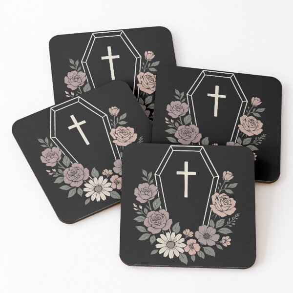 Item preview, Pastel Floral Coffin – Soft Goth Aesthetic – Cute Pastel Gothic Flowers designed and sold by Mouraludia.