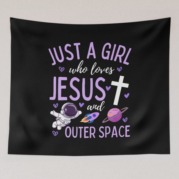 Item preview, Just A Girl Who Loves Jesus And Outer Space Christian Funny designed and sold by KristyCharleen.
