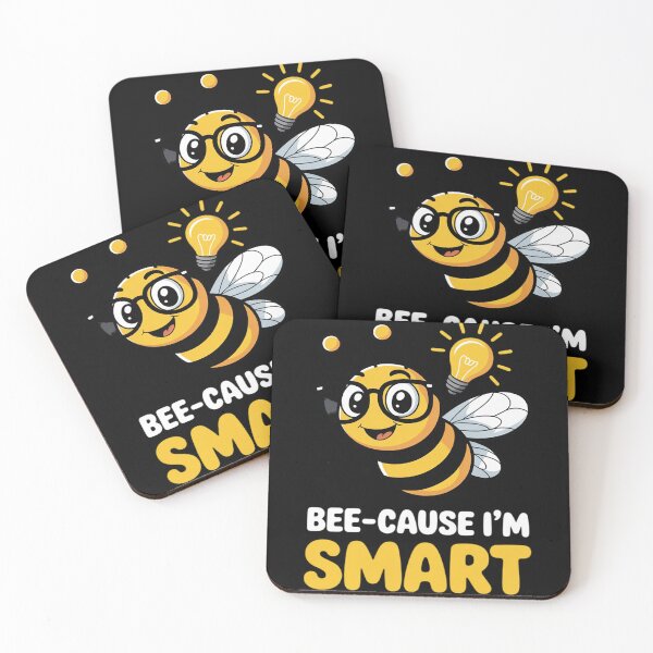 Item preview, Bee Cause Im Smart Cute Bee with Glasses Lightbulb designed and sold by HardcoreTour.
