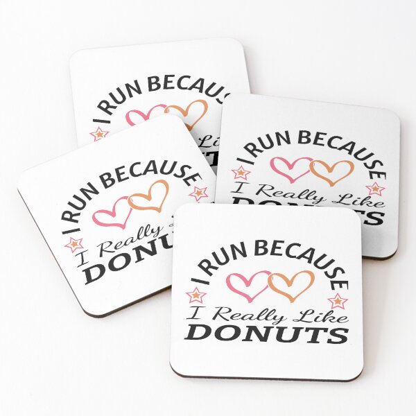 Item preview, I Run Because I Really Like Donuts Funny Running Gift - Sweet Food Lover Humor - Cute Doughnut Heart Sarcasm Fitness Motivation designed and sold by karibov.
