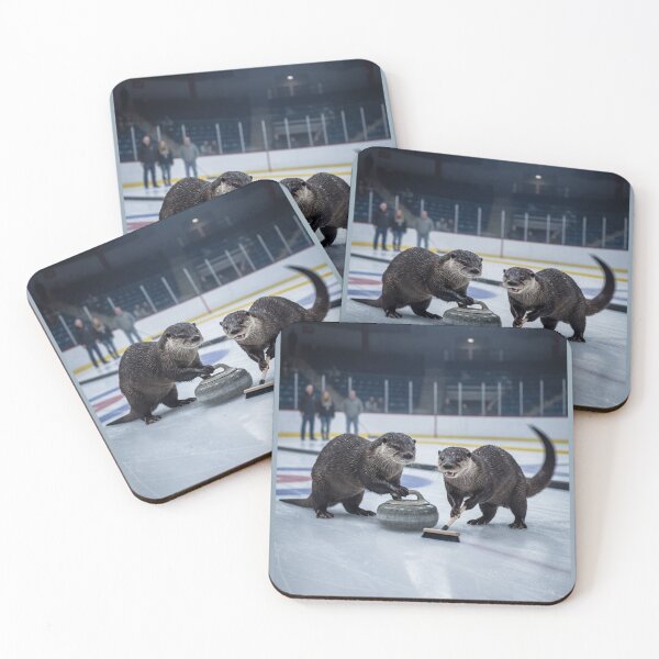 Item preview, Happy Otters Curling designed and sold by Tridentulus.