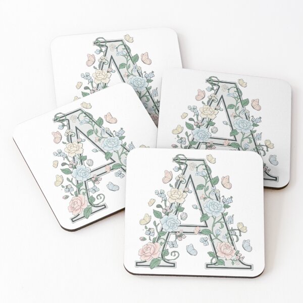 Item preview, Floral Monogram Letter A Pastel Roses designed and sold by MartinxMarie.