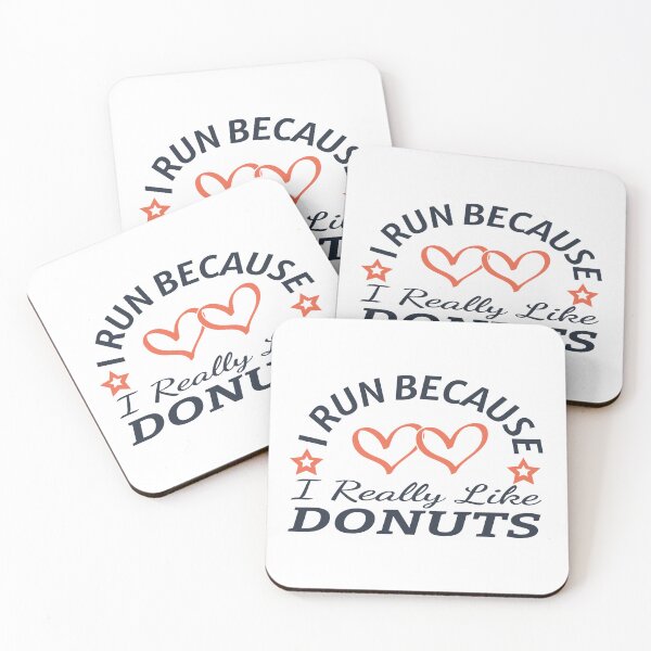 Item preview, I Run Because I Really Like Donuts Funny Running Quote Sweet Food Humor Gift Idea designed and sold by karibov.