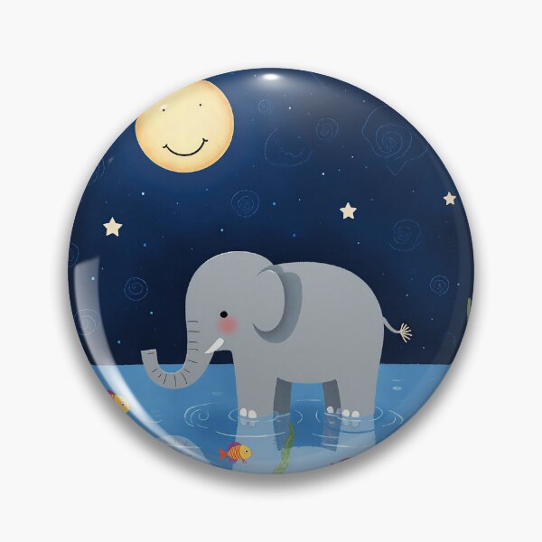 Item preview, Moonlit Elephant – Cute Nighttime Animal Illustration designed and sold by Whimsical Hug.