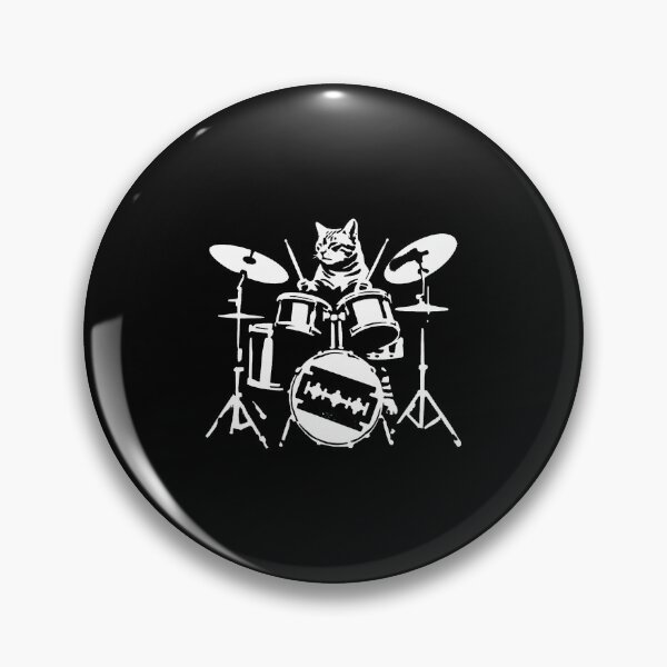 Item preview, Distressed Cat Playing Drums Music Punk Rock  Roll Vintage 	 For Men Women Girls Kids designed and sold by ChelseaEula.