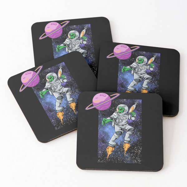 Item preview, Sci-Fi Alien Explorer in Astronaut Suit | Cosmic Alien Art with Purple Planet designed and sold by ConfuseLab Alt.