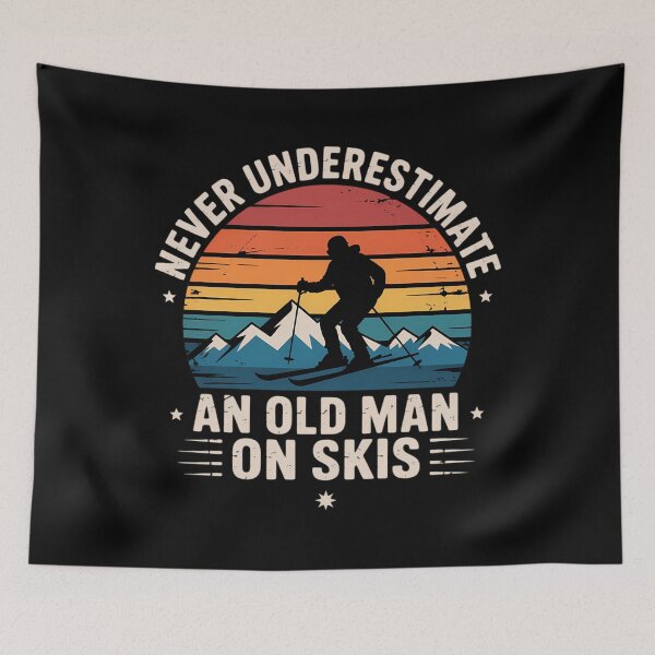 Item preview, Never Underestimate An Old Man On Skis Funny Skiing designed and sold by DentistLegal.