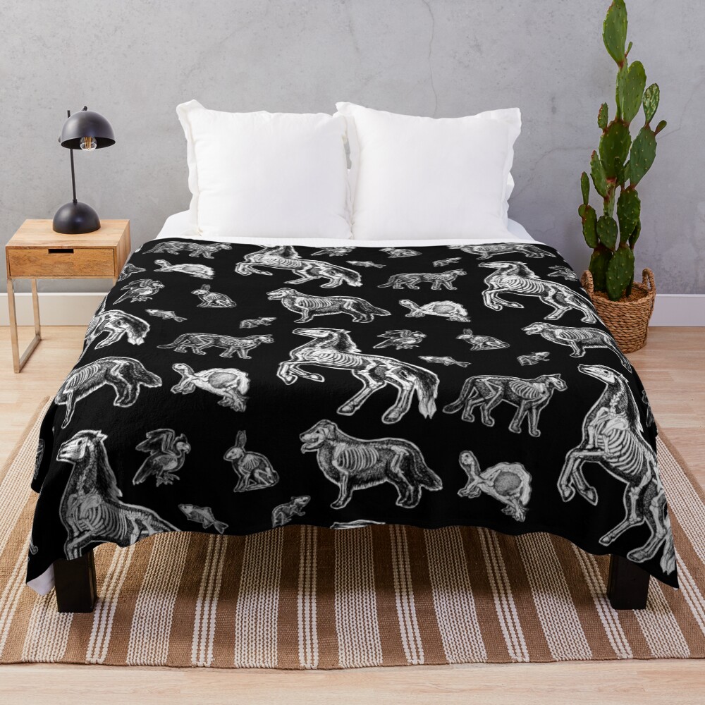 Veterinary Technician :: X-ray Animal Bones Anatomy Throw Blanket