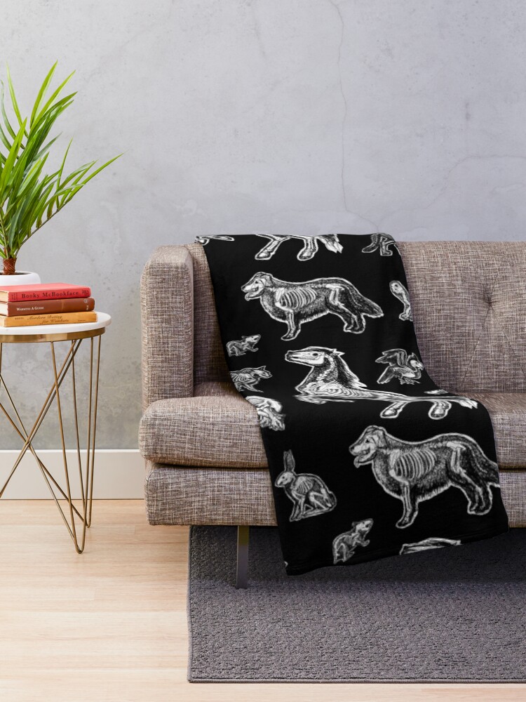 Alternate view of Veterinary Technician :: X-ray Animal Bones Anatomy Throw Blanket