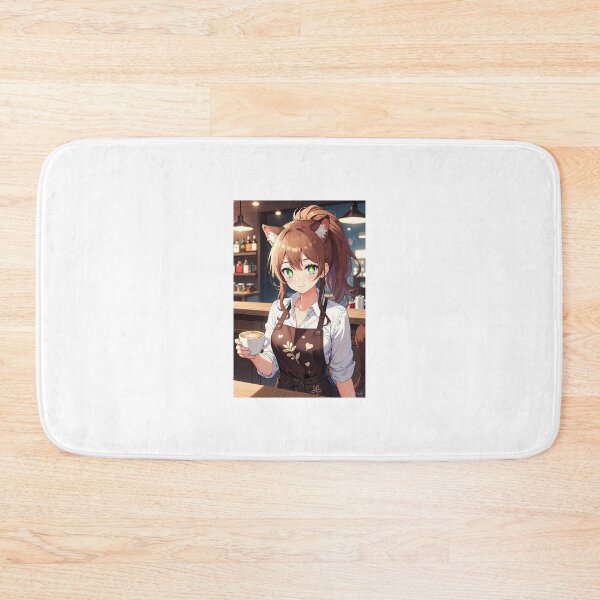 Item preview, Cute Cat Girl Barista with Latte Art | Kawaii Coffee Shop Aesthetic designed and sold by iloveanimechibi.