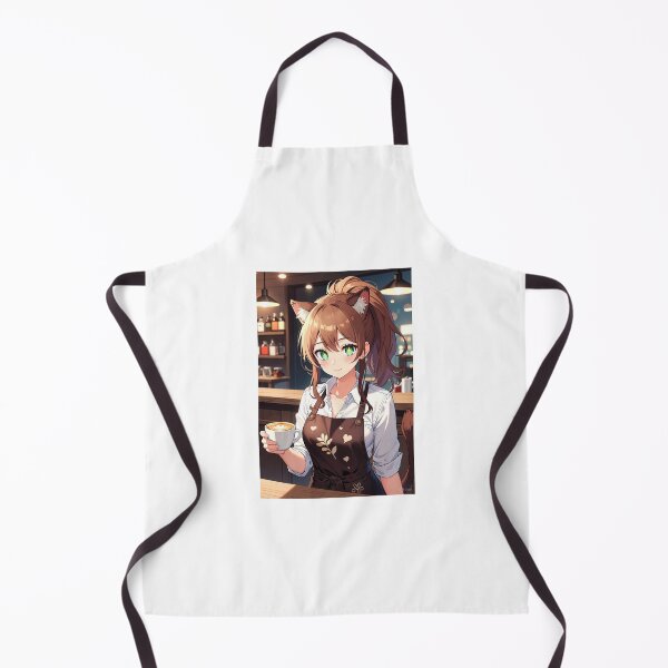 Item preview, Cute Cat Girl Barista with Latte Art | Kawaii Coffee Shop Aesthetic designed and sold by iloveanimechibi.