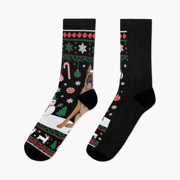 Item preview, Belgian Malinois Santa Happy Christmas Funny Ugly Christmas designed and sold by HardcoreTour.