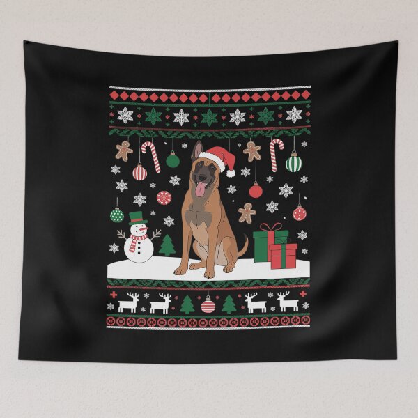 Item preview, Belgian Malinois Santa Happy Christmas Funny Ugly Christmas designed and sold by HardcoreTour.